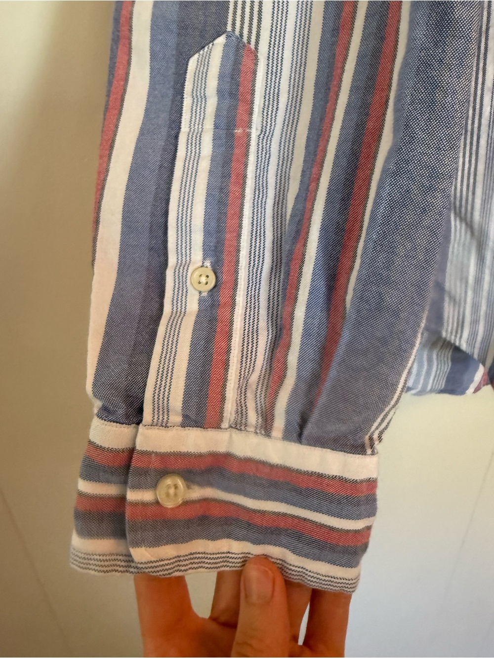 Polo Ralph Lauren Blue Vertical Stripe Button-Down 100% Cotton men’s Medium - Picture 6 of 10